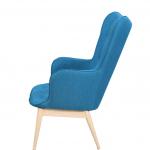 Armlehn-Sessel, Gestell aus Stahl in Holzoptik, 87 x 71 x 98 cm, blau