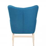 Armlehn-Sessel, Gestell aus Stahl in Holzoptik, 87 x 71 x 98 cm, blau