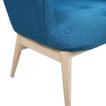 Armlehn-Sessel, Gestell aus Stahl in Holzoptik, 87 x 71 x 98 cm, blau