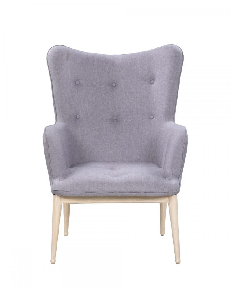 Armlehn-Sessel, Gestell aus Stahl in Holzoptik, 87 x 71 x 98 cm, hellgrau