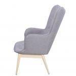 Armlehn-Sessel, Gestell aus Stahl in Holzoptik, 87 x 71 x 98 cm, hellgrau
