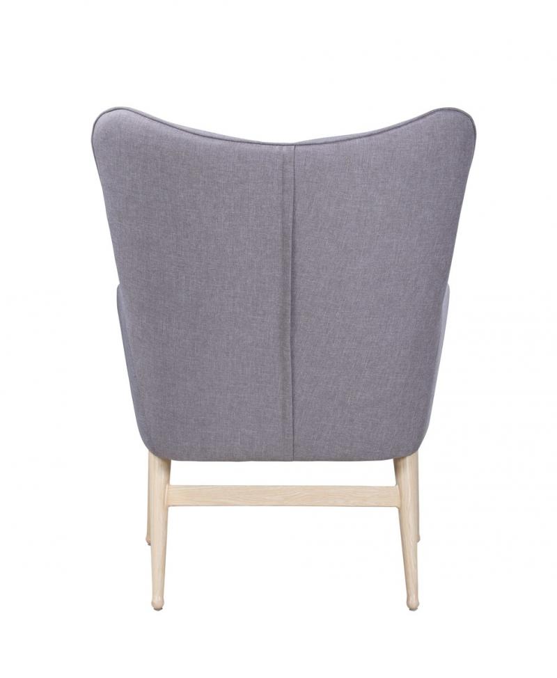 Armlehn-Sessel, Gestell aus Stahl in Holzoptik, 87 x 71 x 98 cm, hellgrau