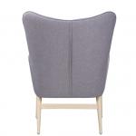 Armlehn-Sessel, Gestell aus Stahl in Holzoptik, 87 x 71 x 98 cm, hellgrau