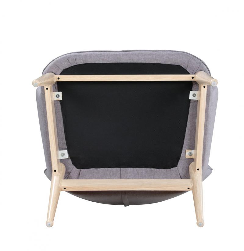 Armlehn-Sessel, Gestell aus Stahl in Holzoptik, 87 x 71 x 98 cm, hellgrau
