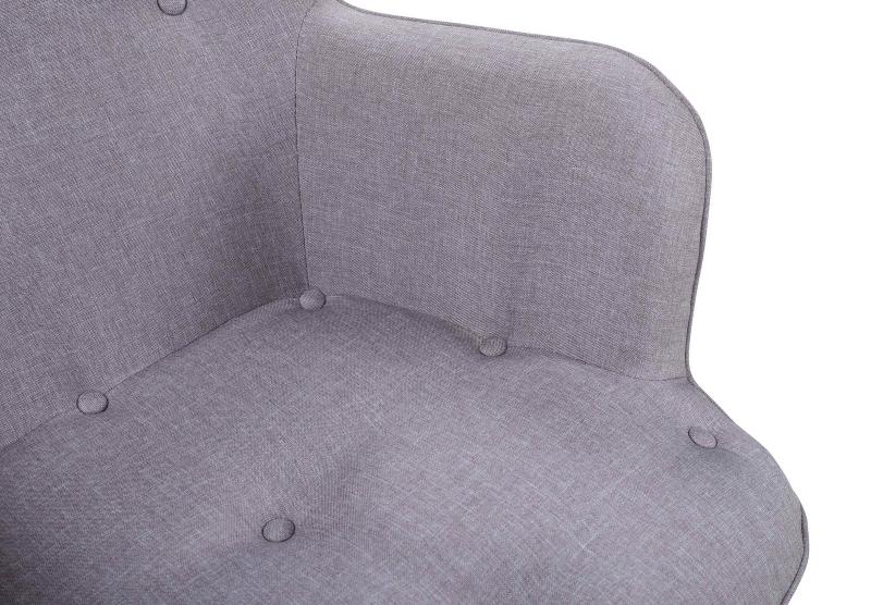 Armlehn-Sessel, Gestell aus Stahl in Holzoptik, 87 x 71 x 98 cm, hellgrau