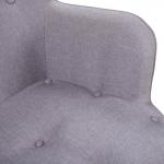 Armlehn-Sessel, Gestell aus Stahl in Holzoptik, 87 x 71 x 98 cm, hellgrau