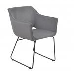 Armlehn-Stuhl, 2 er Set, aus Samt von Tom Tailor, Gestell schwarzer Stahl, 56 x 61 x 82 cm, Sitz gepolstert in basalt