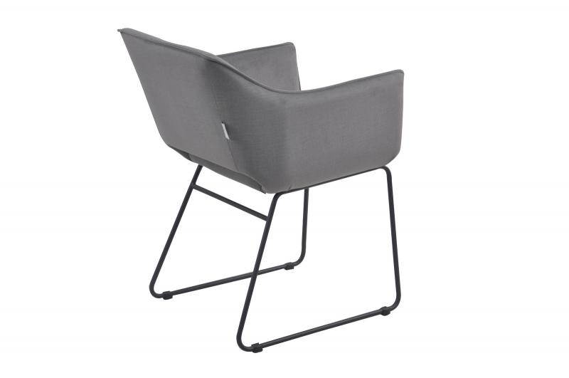 Armlehn-Stuhl, 2 er Set, aus Samt von Tom Tailor, Gestell schwarzer Stahl, 56 x 61 x 82 cm, Sitz gepolstert in basalt