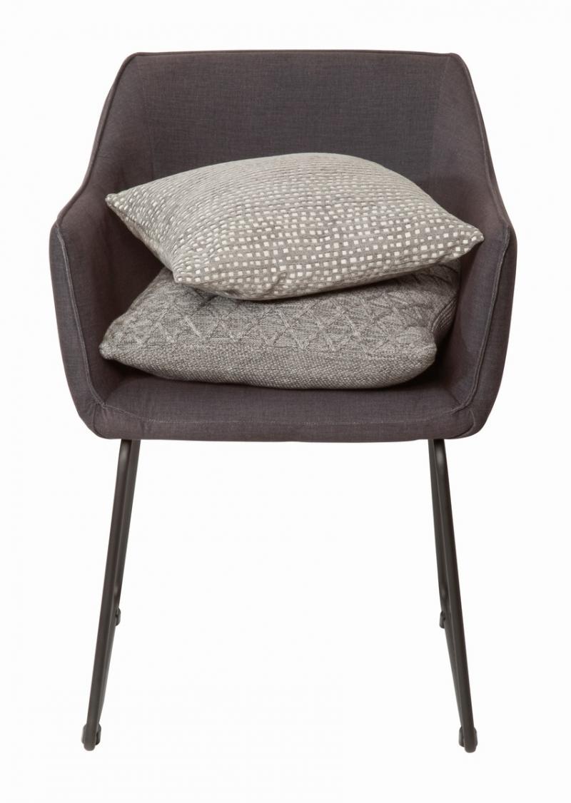 Armlehn-Stuhl 2er-Set von Tom Tailor, Gestell Stahl, 56 x 51 x 82 cm, Sitz gepolstert in tarmac