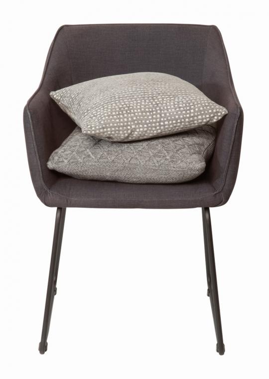 Armlehn-Stuhl 2er-Set von Tom Tailor, Gestell Stahl, 56 x 51 x 82 cm, Sitz gepolstert in tarmac