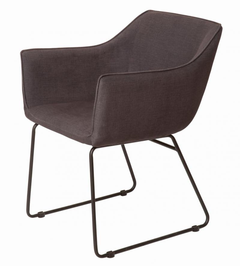 Armlehn-Stuhl 2er-Set von Tom Tailor, Gestell Stahl, 56 x 51 x 82 cm, Sitz gepolstert in tarmac