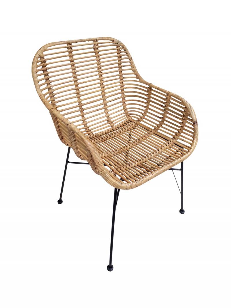 Armlehnstuhl aus Rattan, 2er-Set