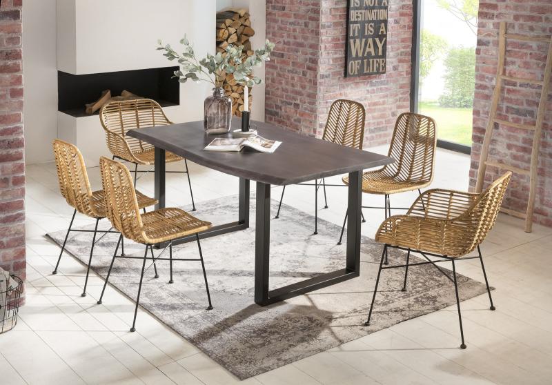 Armlehnstuhl aus Rattan, 2er-Set