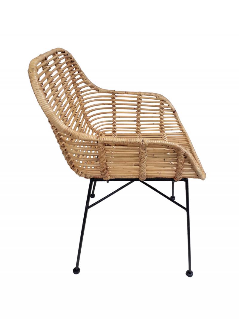 Armlehnstuhl aus Rattan, 2er-Set
