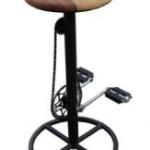 Barhocker, 40 x 40 x 53 cm, mit Fahrradkette und Pedalen, Sitzhöhe 79 cm, Sitzdurchmesser 36 cm