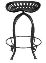 Barhocker, Metall, schwarz, Sitz aus einem recycelten Traktorsitz, Sithöhe ca. 71 cm47 x 47 x 79 cm