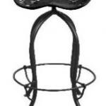 Barhocker, Metall, schwarz, Sitz aus einem recycelten Traktorsitz, Sithöhe ca. 71 cm47 x 47 x 79 cm