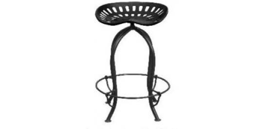 Barhocker, Metall, schwarz, Sitz aus einem recycelten Traktorsitz, Sithöhe ca. 71 cm47 x 47 x 79 cm