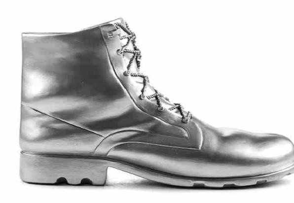 Herrenschuh, silber