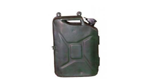 Kanister-Hängeschrank, grün-schwarz, aus recyceltem Kanister, innen eine Ablage, 1 Spiegel, 36 x 18 x 48 cm