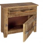 Kommode aus massivem Mangoholz, lackiert, mit Kühlschrankgriffen, 70 x 30 x 60 cm