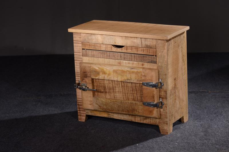 Kommode aus massivem Mangoholz, lackiert, mit Kühlschrankgriffen, 70 x 30 x 60 cm
