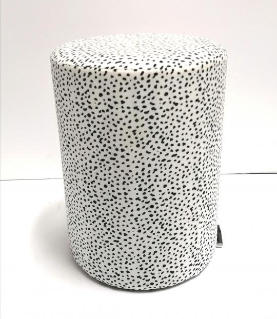 Puff-Hocker, schwarz / weiß