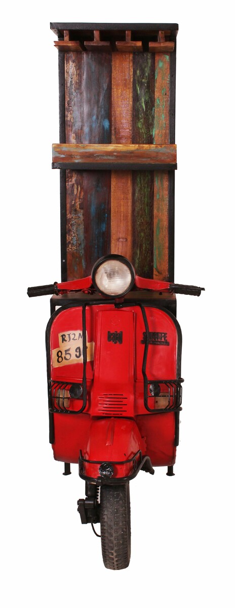 Roller-Barschrank, rot / bunt