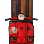Roller-Barschrank, rot / bunt