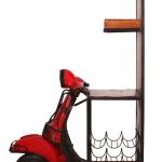 Roller-Barschrank, rot / bunt