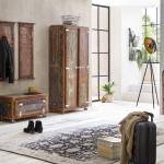 Schuhschrank, lackiertes Altholz, bunt, 85 x 40 x 45 cm