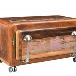 Schuhschrank, lackiertes Altholz, bunt, 85 x 40 x 45 cm