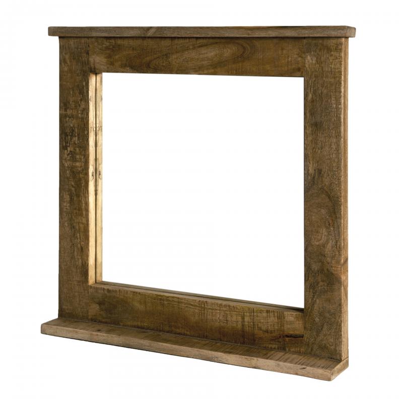 Spiegel aus massivem Mangoholz, lackiert, 70 x 9 x 69 cm