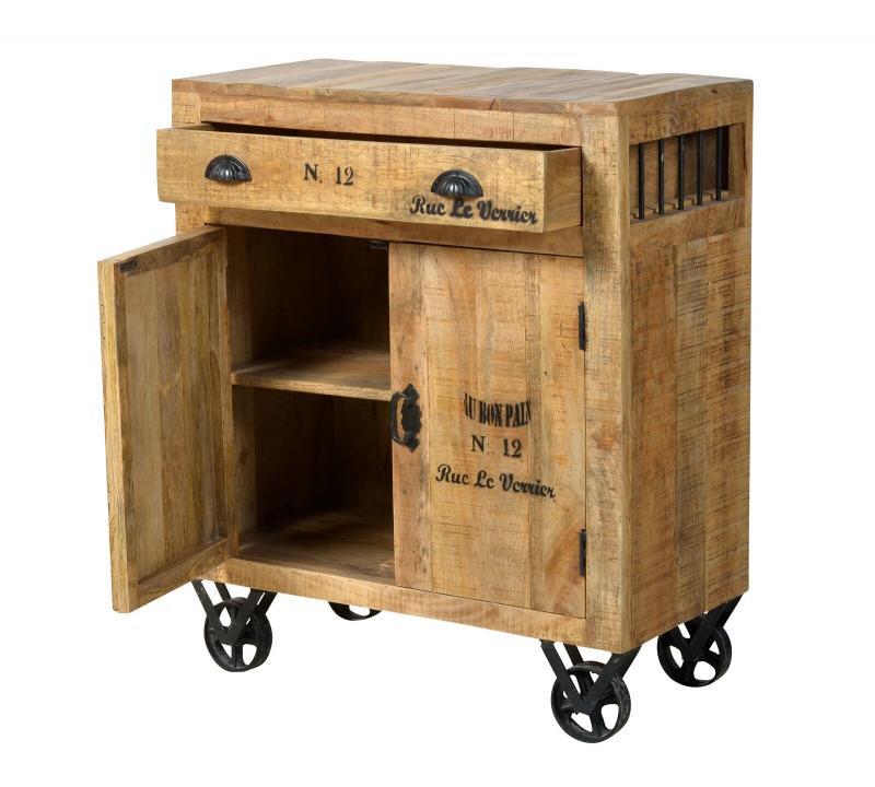 Vitrine, lackiertes Mangoholz